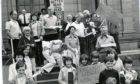 Protesting Library Closure.
Photograph showing the near 50 people who turned up to protest the closure of Broughty Ferry Library. 29 August 1981.
H238 1981-08-29 Protesting Library Closure (C)DCT
BitD.
Used in T&P 29 August 1981.