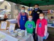 Harry and Helen brown with their children Abbie and Murray at Ellon Farmer's Market.