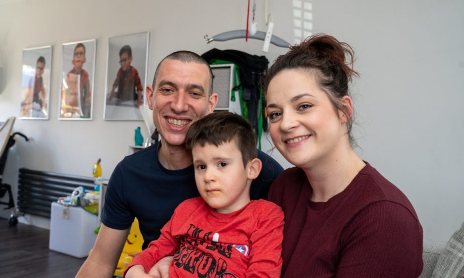 Charlene and Innes Londra with their son Gino who has 1p36 deletion syndrome