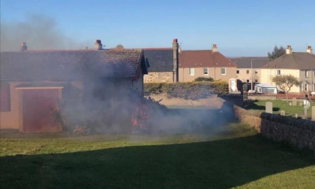 To go with story by Matteo Bell. A scout hall on Windmill Street has caught on fire. Picture shows; Fife on Windmill Street, Kirkcaldy.. Windmill Street, Kirkcaldy.. Supplied by Fife Jammers. Date; 21/04/2021