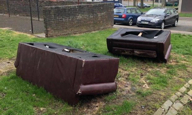 A host of rubbish dumped in and around Lochee.