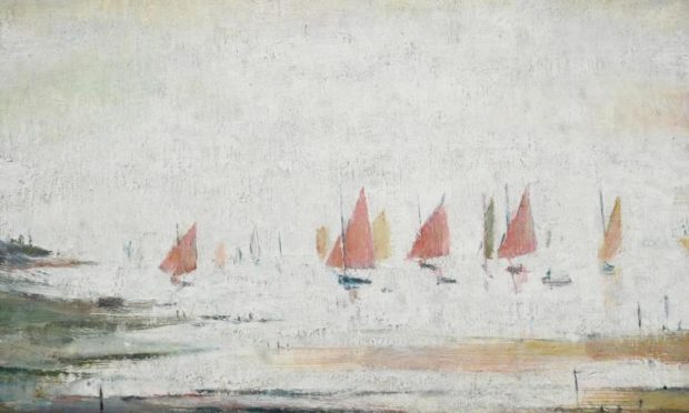 Yachts at Lytham, by LS Lowry (Tennants Auctions).