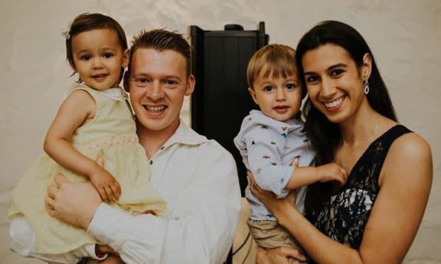 Lucy Caldecourt with her family.