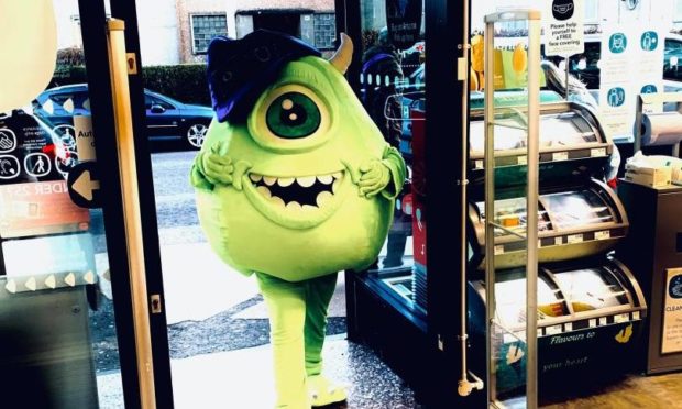 'Mike Wazowski' at The Co-op, Rannoch Road.