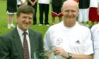 John Grant, right, with then Arbroath High School rector Dr Alan Fraser