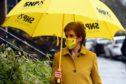 Scotland's First Minister Nicola Sturgeon, leader of the Scottish National Party (SNP), campaigns for the Scottish Parliament elections in her Glasgow Southside constituency in Glasgow.