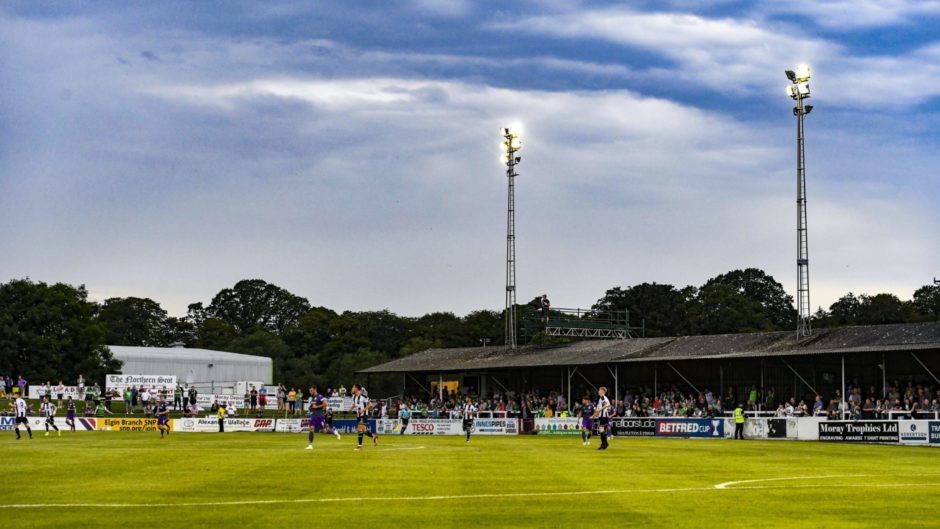 Elgin vs Hibs at Borough Briggs.