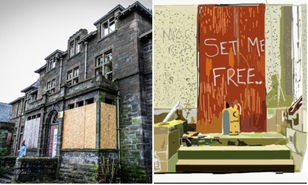 Logan Lovegrove's art is inspired by derelict Strathmartine Hospital.