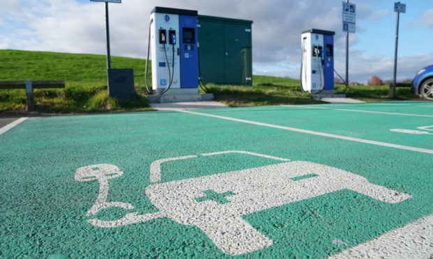 Electric vehicle charging points.  Owen Humphreys/PA Wire.