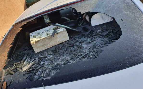 Vandalised car in Tayport