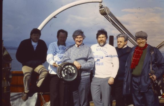 Jeff can be seen third from right alongside the rest of Discovery's final crew.