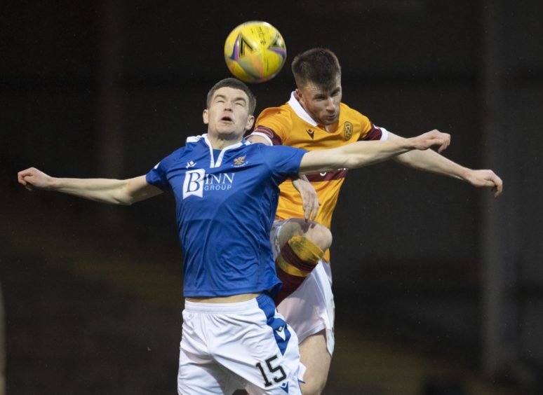 Charlie Gilmour in action against Motherwell.