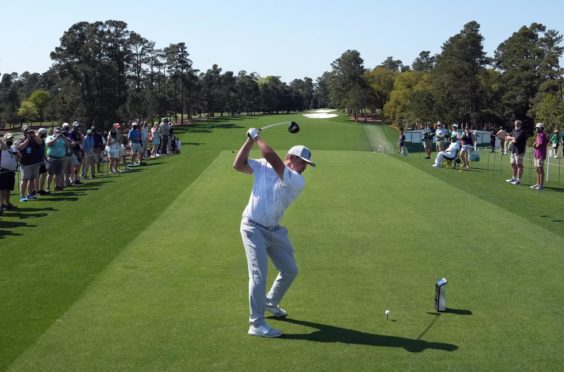 Bryson DeChambeau launches one off the first at Augusta.