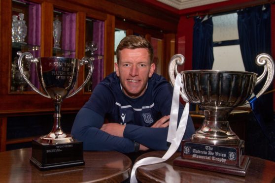 Defender Lee Ashcroft is Dundee FC Player's Player of the Year for 2020-21 and also picked up the Andrew De Vries Trophy for Fan's Player of the Year.