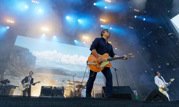 James Dean Bradfield with the Manic Street Preachers
 in concert at Cardiff Castle, Wales, in 2019