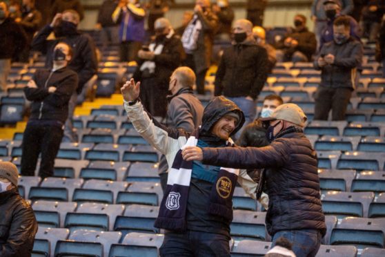 Fans were back at Dens Park for the play-off final.