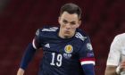 Lawrence Shankland in action for Scotland.