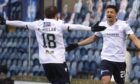 Paul McMullan and Osman Sow celebrate at Raith Rovers.
