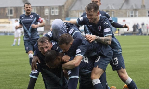 Celebrations following Ugwu's goal