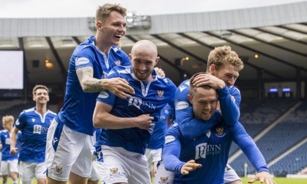 Glenn Middleton celebrates making it 2-0 St Johnstone.