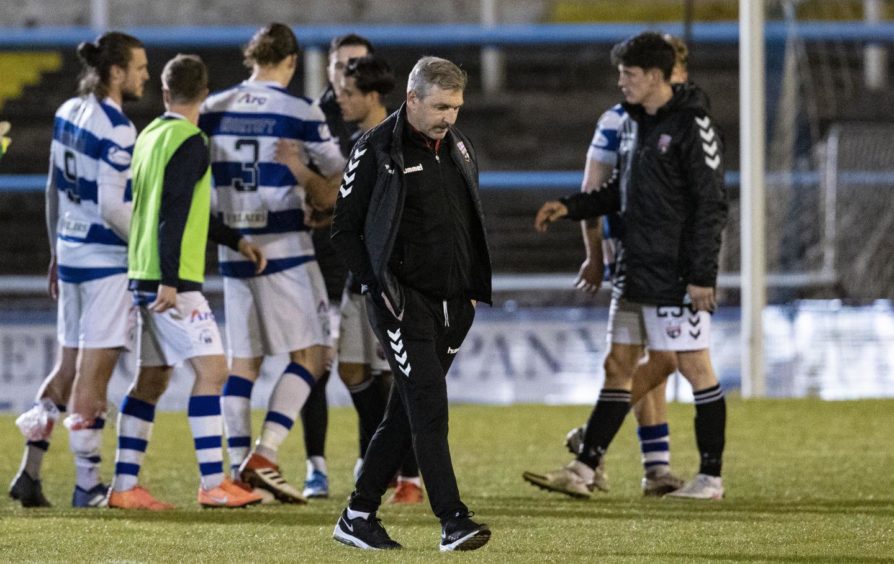 A disappointed Stewart Petrie after last season's play-off defeat at Morton.