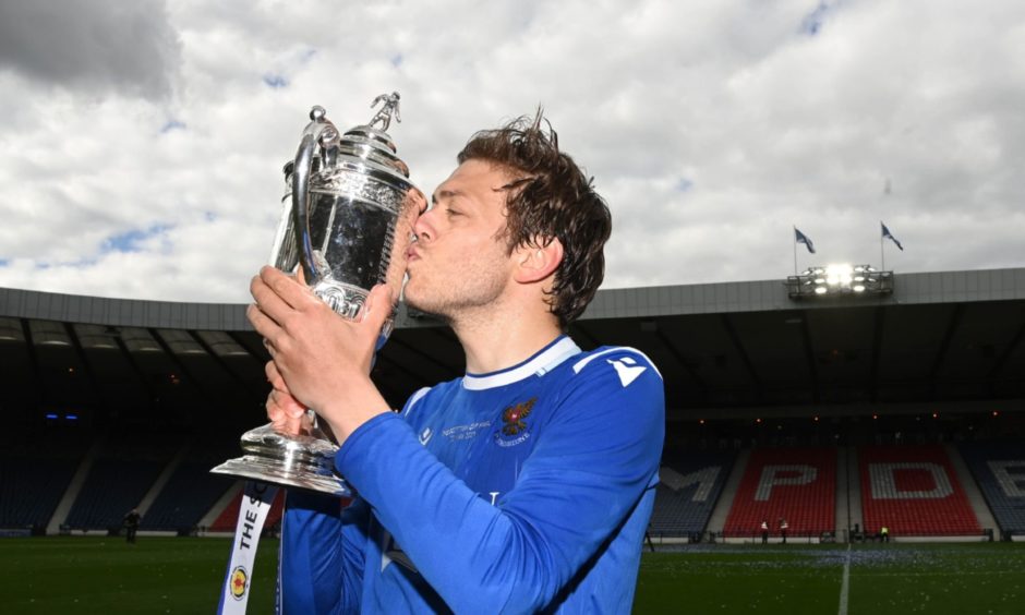 Murray Davidson with the Scottish Cup trophy.