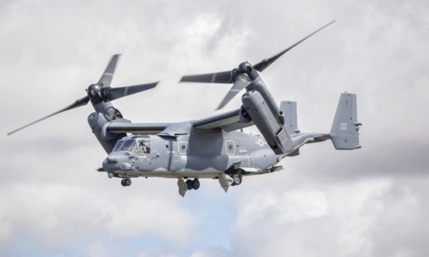 The plane over Angus is thought to be the Bell Boeing Osprey.