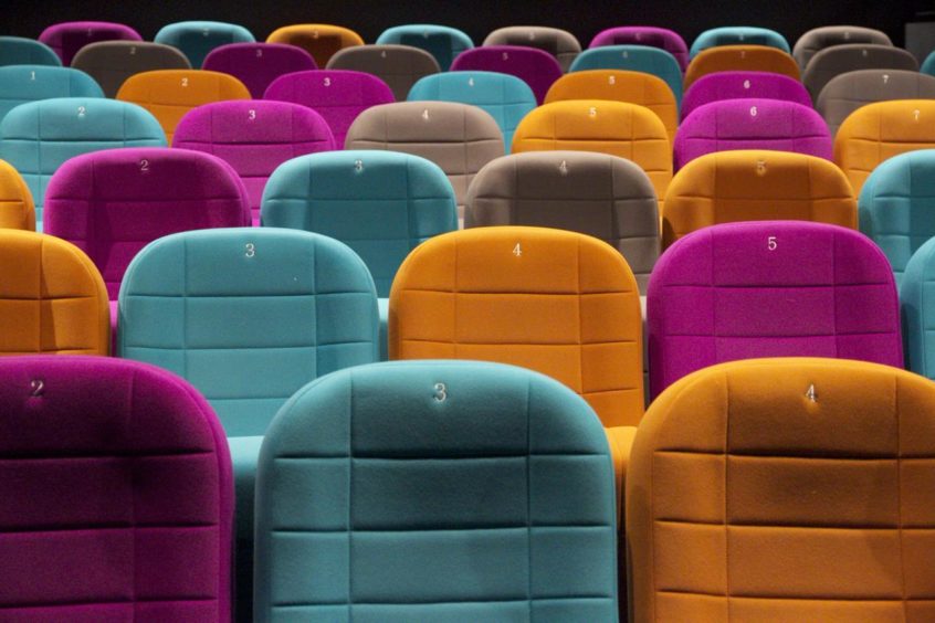 One of the DCA cinemas with its multi-coloured seats