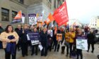 GMB members protesting in Dundee.