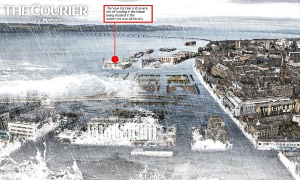 Scientists have predicted that Dundee Waterfront could be engulfed by the sea by 2050.