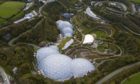 An aerial view of the Eden Project site in Cornwall.