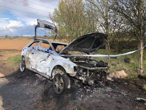 The shell of the vehicle on Emmock Road.