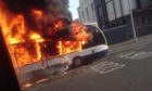 Bus on fire in Dunfermline, Fife