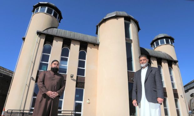 Iftekhar  Yaqub, president of Dundee Islamic Society, and Bashir Chohan,, chairman of Dundee Islamic Society,
at Dundee Central Mosque.
