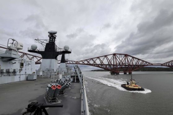 HMS Albion in the Firth of Forth