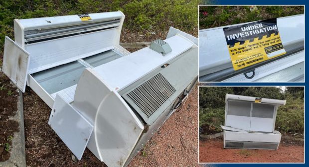 Commercial fridge was dumped just yards from graves.