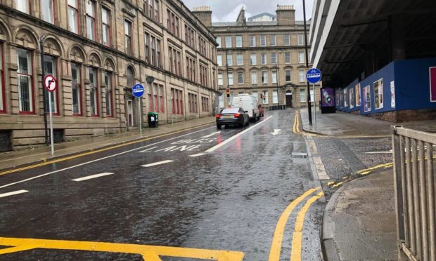 The Meadowside bus lane.