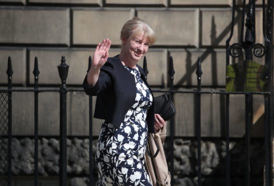Shona Robison, Cabinet Secretary for Social Justice, Housing and Local Government, arrives for the announcement of the new Cabinet by the First Minister Nicola Sturgeon at Bute House in Edinburgh.