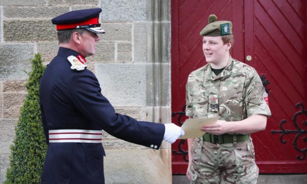 Lord Lieutenant Stephen Leckie and Lachlann Forsyth.