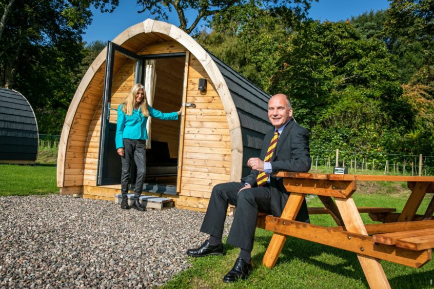 Brian Robertson and trustee Cecilia Russell at the opening of the Silverburn Park campsite.