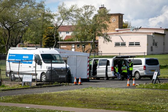 The mobile testing unit in Kirkcaldy.