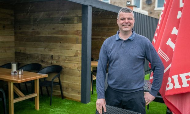 Hotelier Jason Borthwick managed to create the outdoor bar space in just nine days.