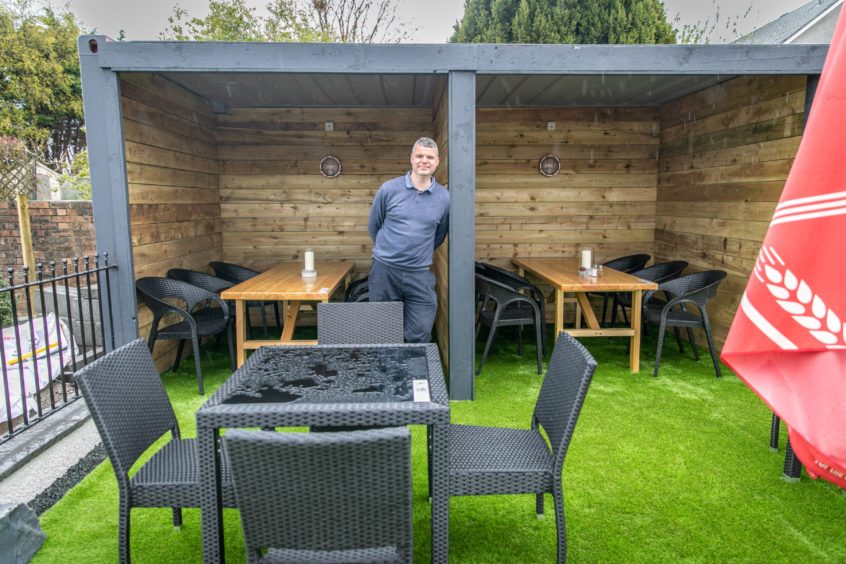 Hotelier Jason Borthwick managed to create the outdoor bar space in just nine days.