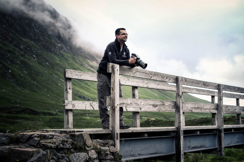 Shahbaz Majeed in the Highlands.