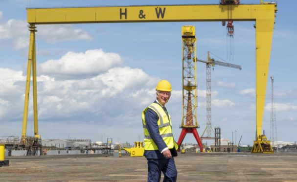 Prince of Wales attended Harland & Wolff to mark the company's 160th anniversary.