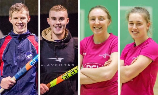 Dundee hockey stars Jamie and Cameron Golden, Emily Dark and Charlotte Watson.