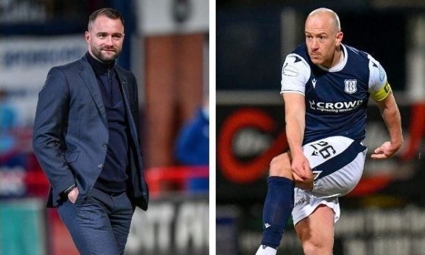 Dundee manager James McPake and captain Charlie Adam.