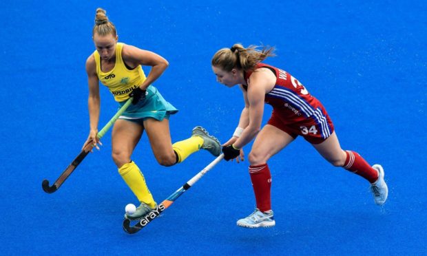 Charlotte Watson in action for Team GB against Australia in Sydney last year before the pandemic struck.