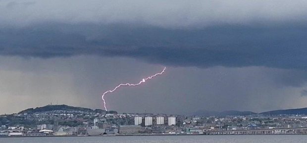 Lightning spotted over Dundee on Tuesday