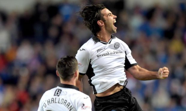 Simon Lappin celebrates his famous Ibrox goal.